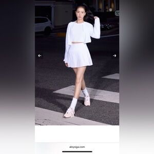 ALO Yoga Grand Slam Tennis Skirt in White